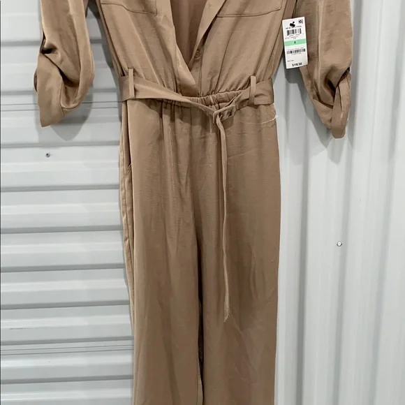 INC International Concepts Tan Jumpsuit with Collared Neckline - Picture 9 of 14